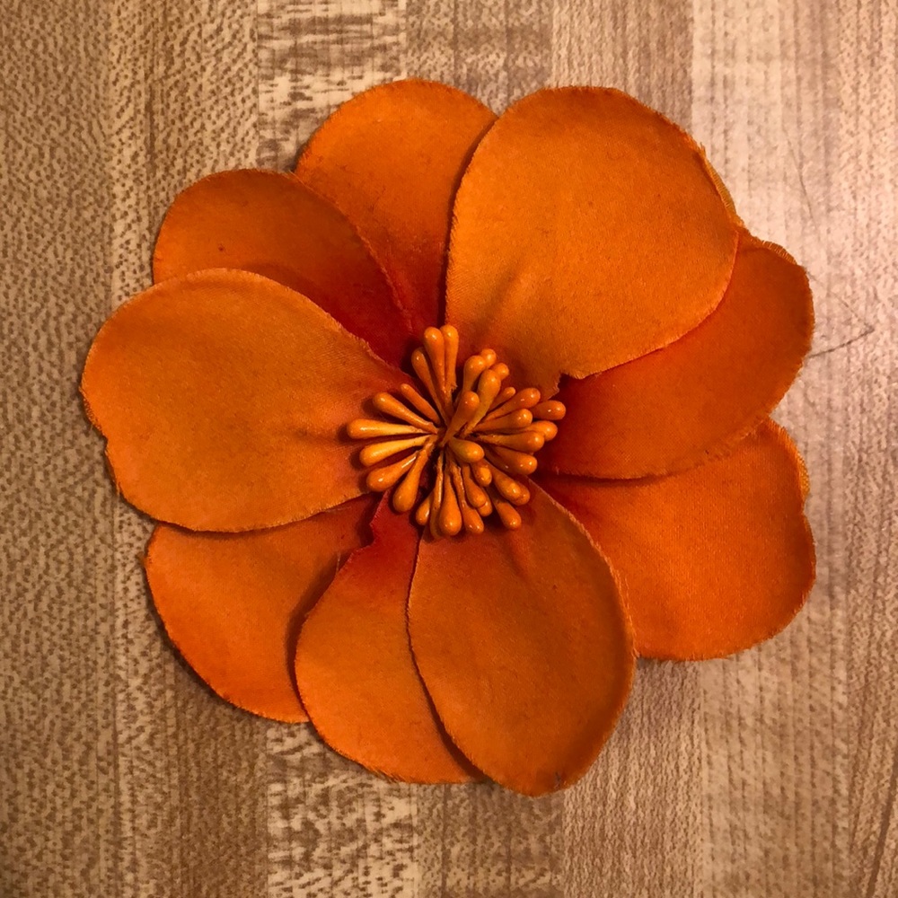 Orange Flower Hair Pin